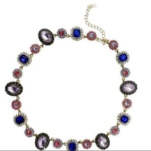 EYECANDY LOS ANGELES CZ Crystal Cabochons Necklace Pink Purple Blue Gold NWT $89